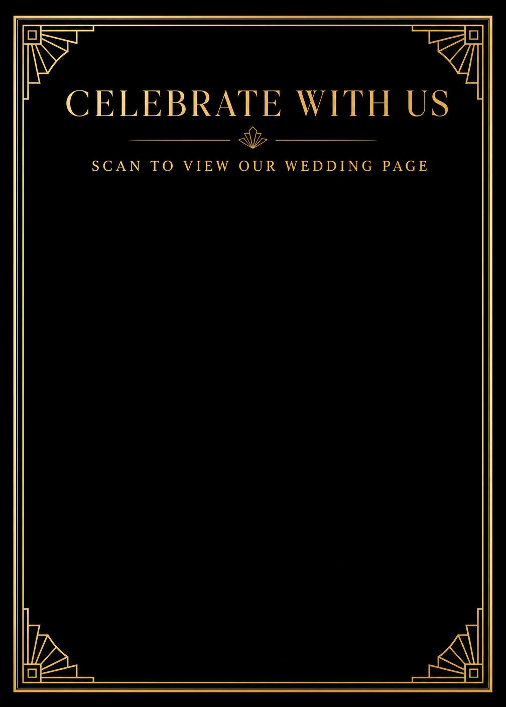 Black Tie wedding QR sign template