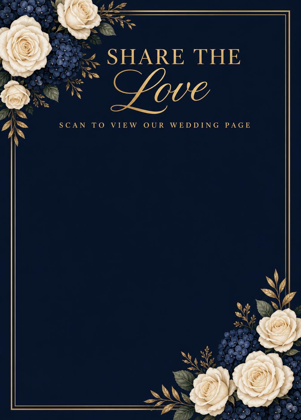 Classic Navy wedding QR sign template